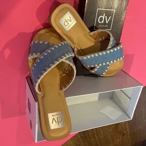 Women’s DV Dolce , Vita flat blue and tan sandal